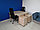Столы письменные с тумбами, цвет сонома. Набор офисной мебели для двух человек, фото 2