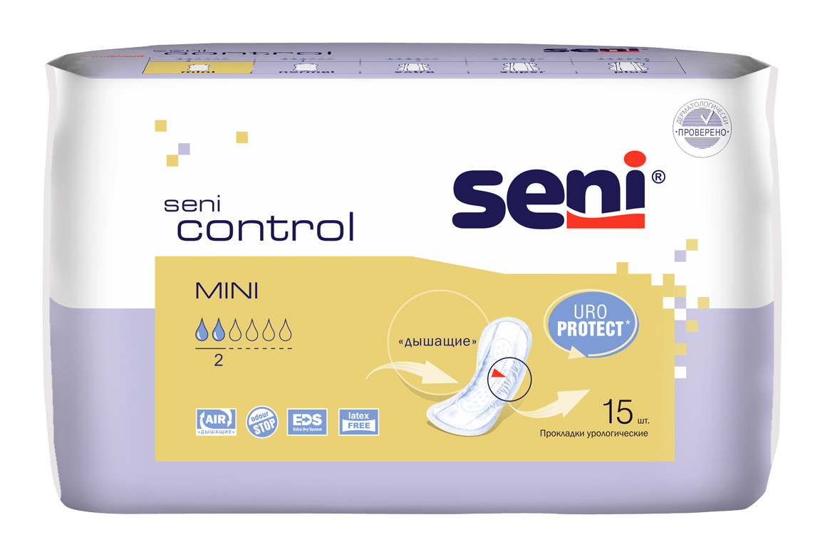 Прокладки урологические для женщин Seni Control Mini, 15 шт. - фото 1 - id-p164849220