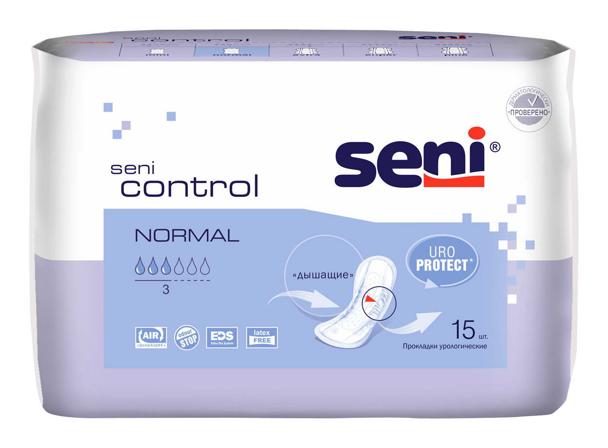 Прокладки урологические для женщин Seni Control Normal, 15 шт. - фото 1 - id-p164853195