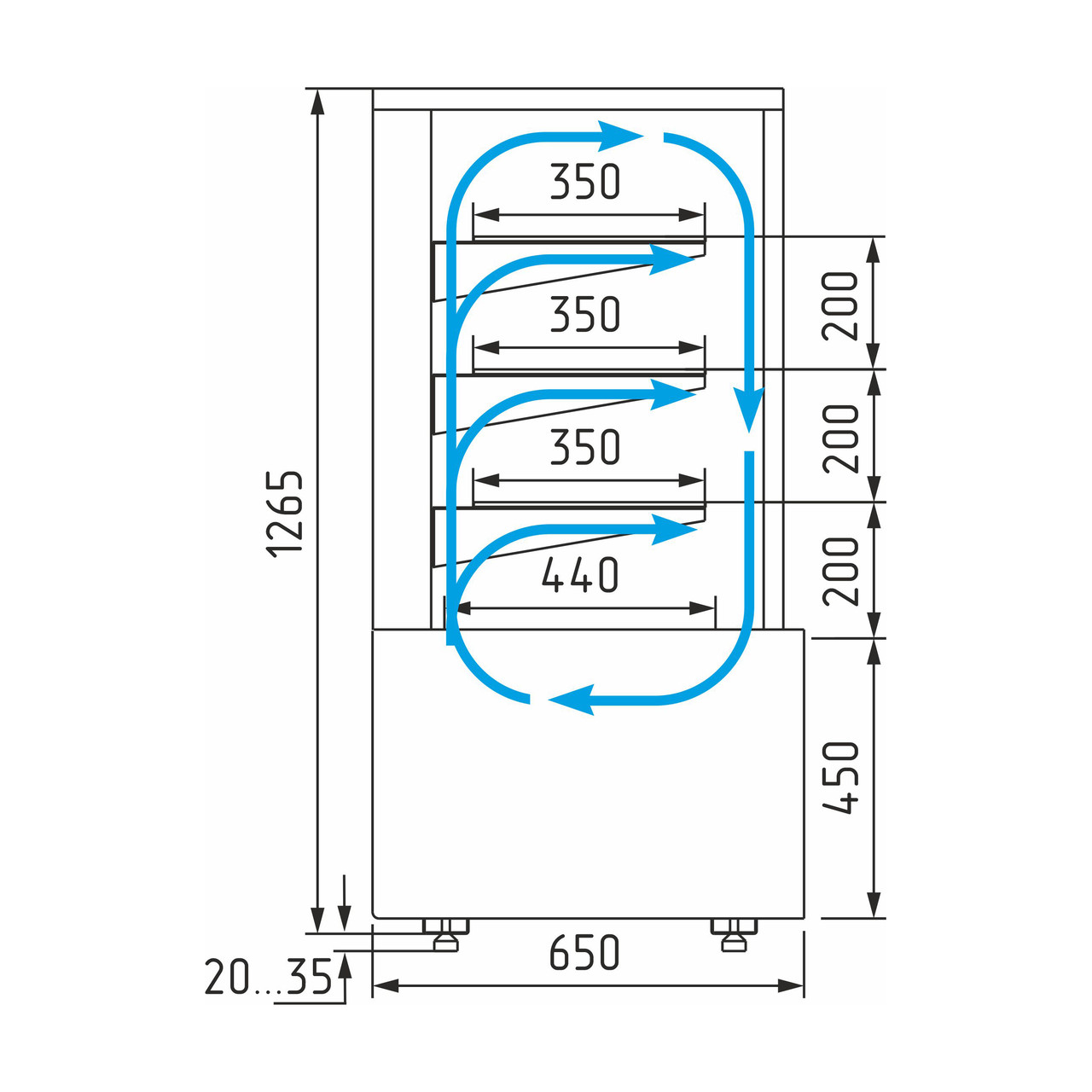 Витрина холодильная Carboma CUBE KC70 VM 1,3-1 LIGHT (ВХСв - 1,3д Carboma Cube) - фото 2 - id-p69917398