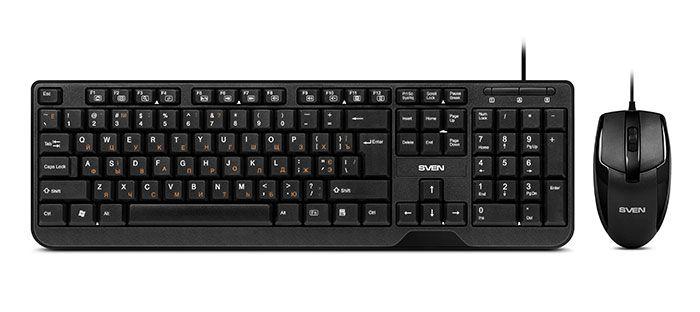 Комплект клавиатура и мышь SVEN KB-S330C, черный 555480