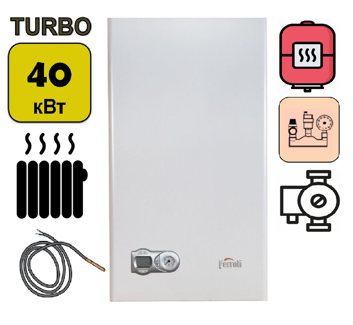 Турбированный газовый котел Ferroli Fortuna Н F40 (одноконтурный)