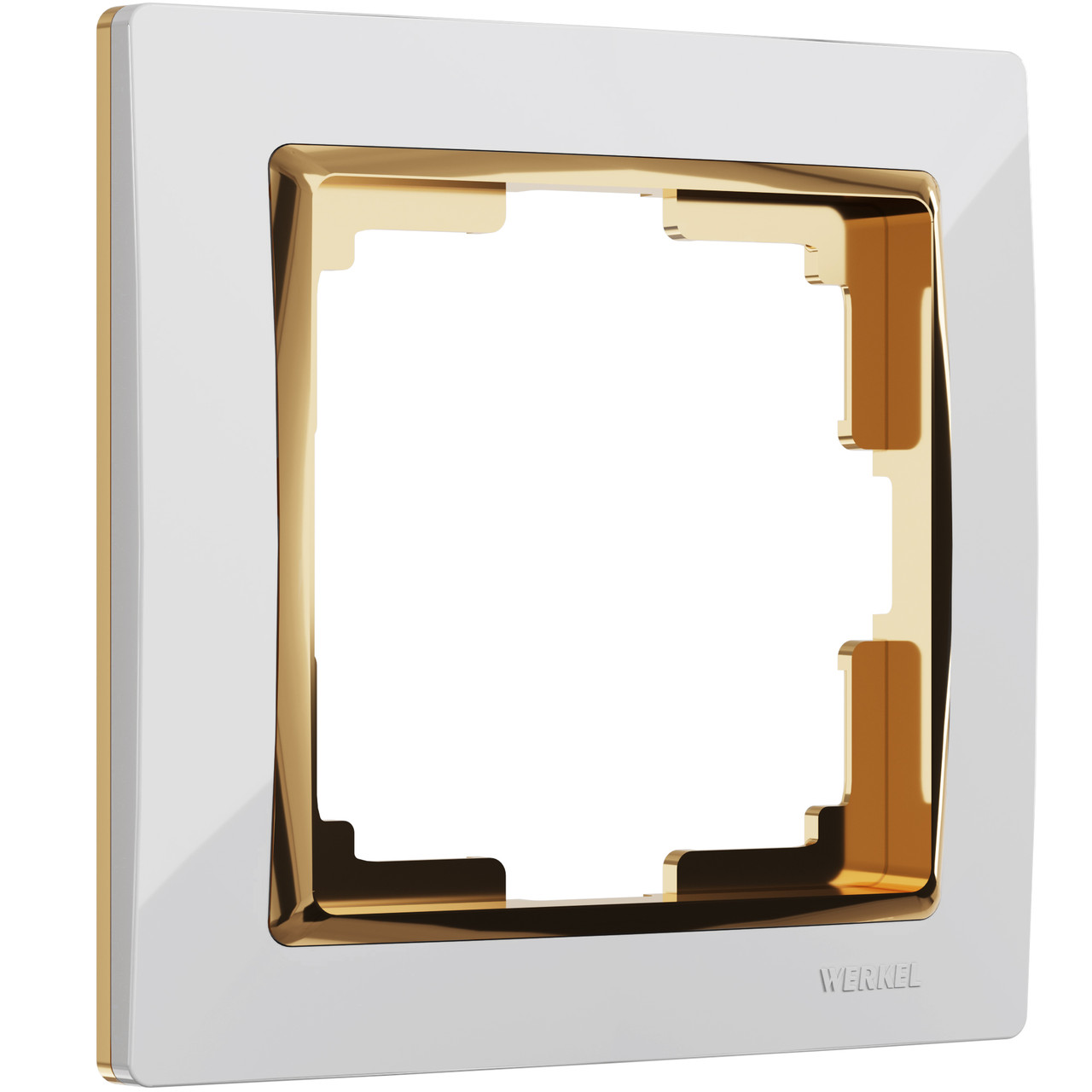 Werkel WL03-Frame-01-white-GD Рамка на 1 пост (белый/золото)