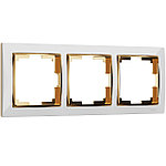Werkel WL03-Frame-03-white-GD Рамка на 3 поста (белый/золото)
