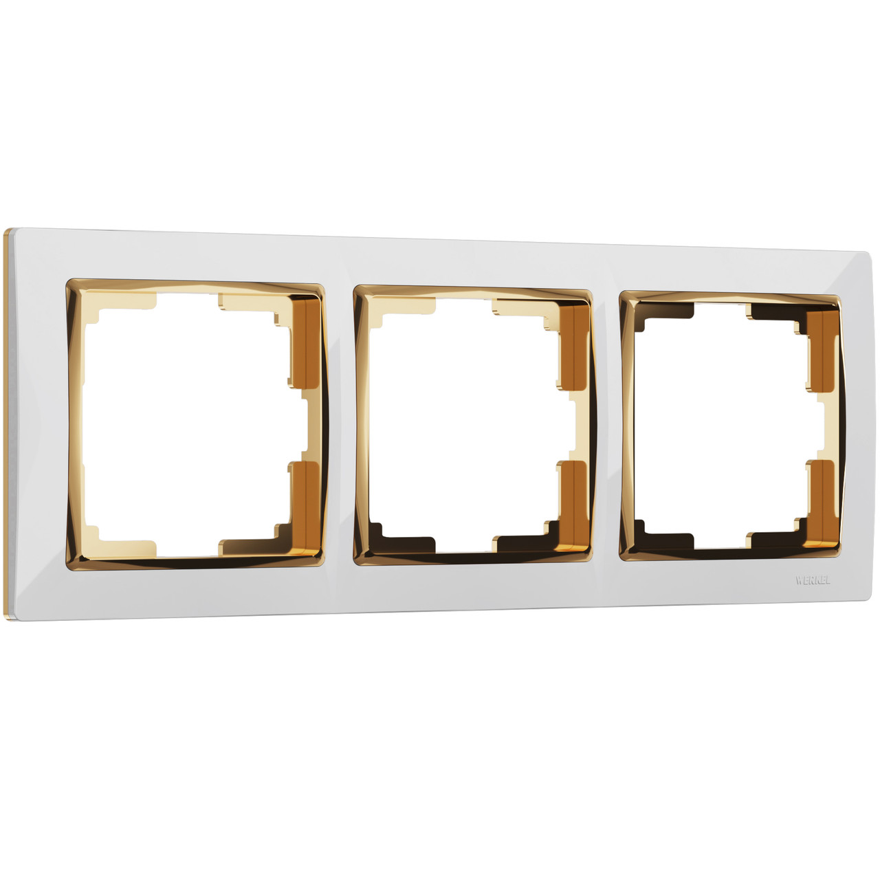 Werkel WL03-Frame-03-white-GD Рамка на 3 поста (белый/золото) - фото 1 - id-p146003846