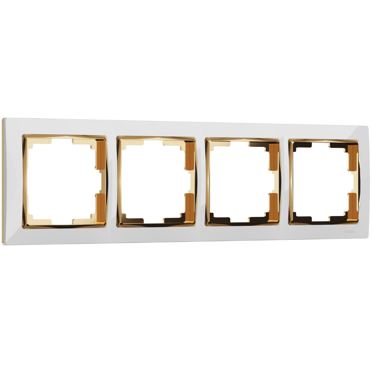 Werkel WL03-Frame-04-white-GD Рамка на 4 поста (белый/золото) - фото 1 - id-p146003853