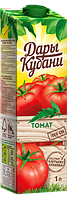 Сок томатный восстановленный с мякотью, с солью, с сахаром 1л Дары Кубани [6], тетрапакет