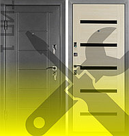 ПРОМЕТ "Стайл" Белёный Дуб (880мм левая, УЦЕНКА ТИП 1) | Входная металлическая дверь