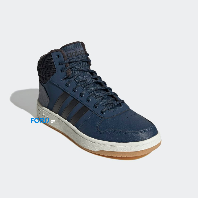 Кроссовки Adidas HOOPS 2.0 (Crew Navy / Core Black / Gum) - фото 2 - id-p164921813