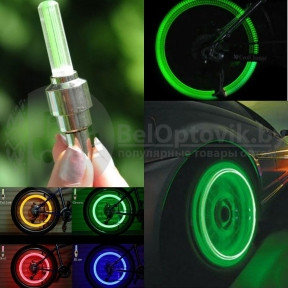 Светящиеся светодиодные колпачки на ниппель колеса (вело, мото, авто) Зеленый