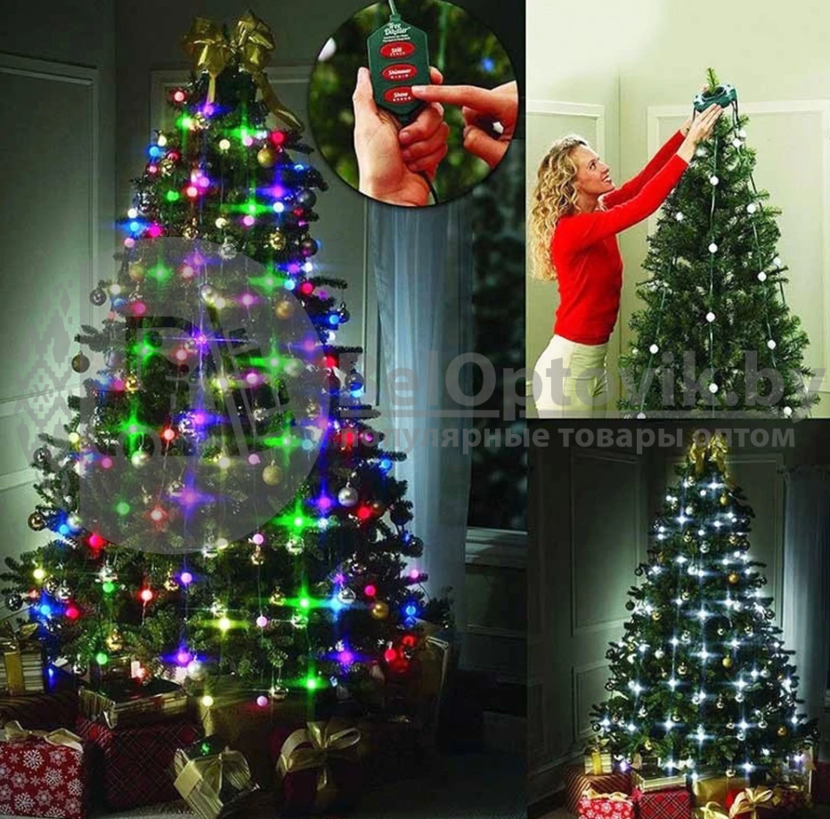 Новогодняя гирлянда Tree Dazzler, 8 нитей, дл.130 см (48 ламп d 2,5 см), 220 V. - фото 3 - id-p109388854