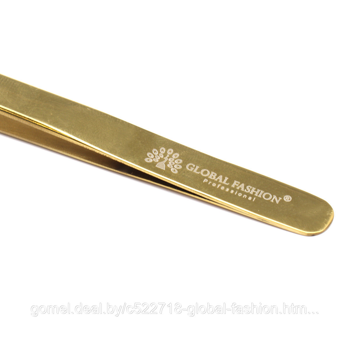 Пинцет для наращивания ресниц изогнутый (глянцевый-золотой) Global Fashion - фото 4 - id-p164930203