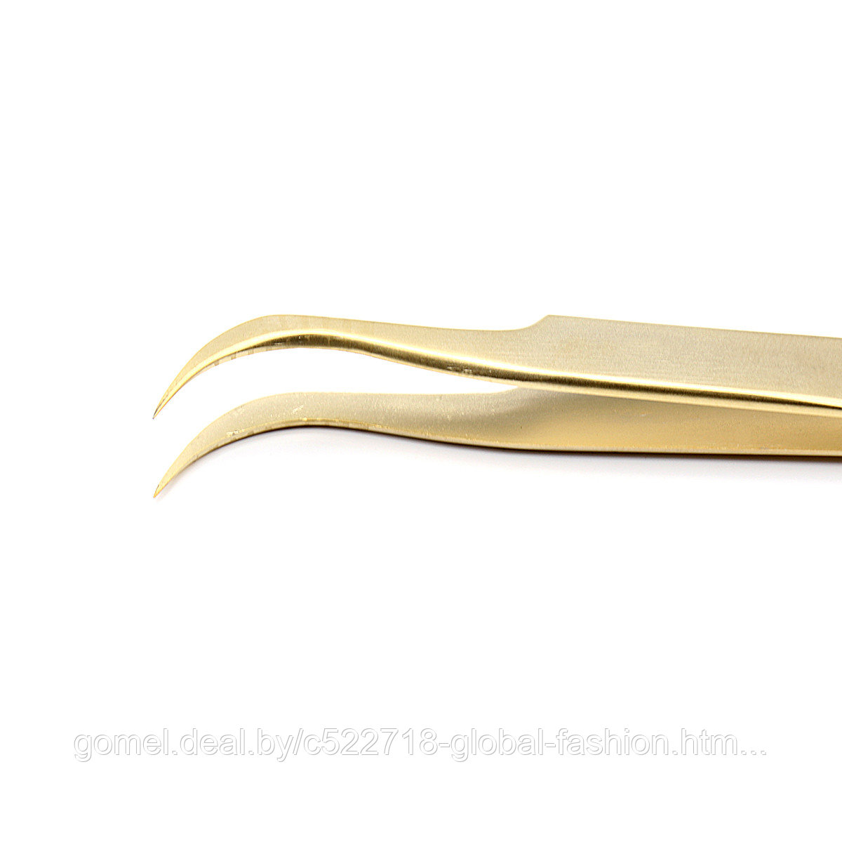Пинцет для наращивания ресниц изогнутый (матово-золотой) Global Fashion - фото 3 - id-p164930262
