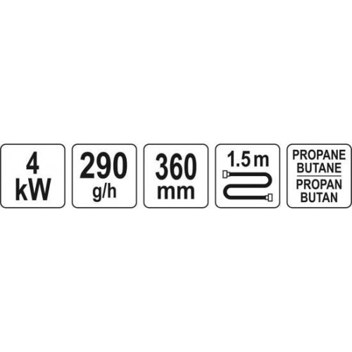 Горелка газовая 360мм. с гибким шлангом и 3-мя паяльными насадками "Yato" YT-36730 - фото 2 - id-p164934361