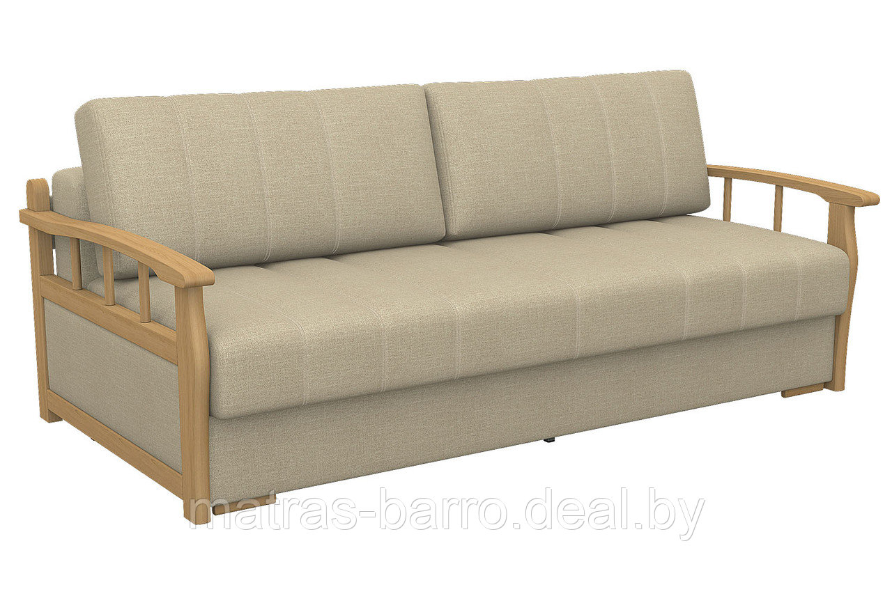 Ортопедический диван Барон с подлокотниками из массива дерева (ткань Era cotton) - фото 1 - id-p164940730