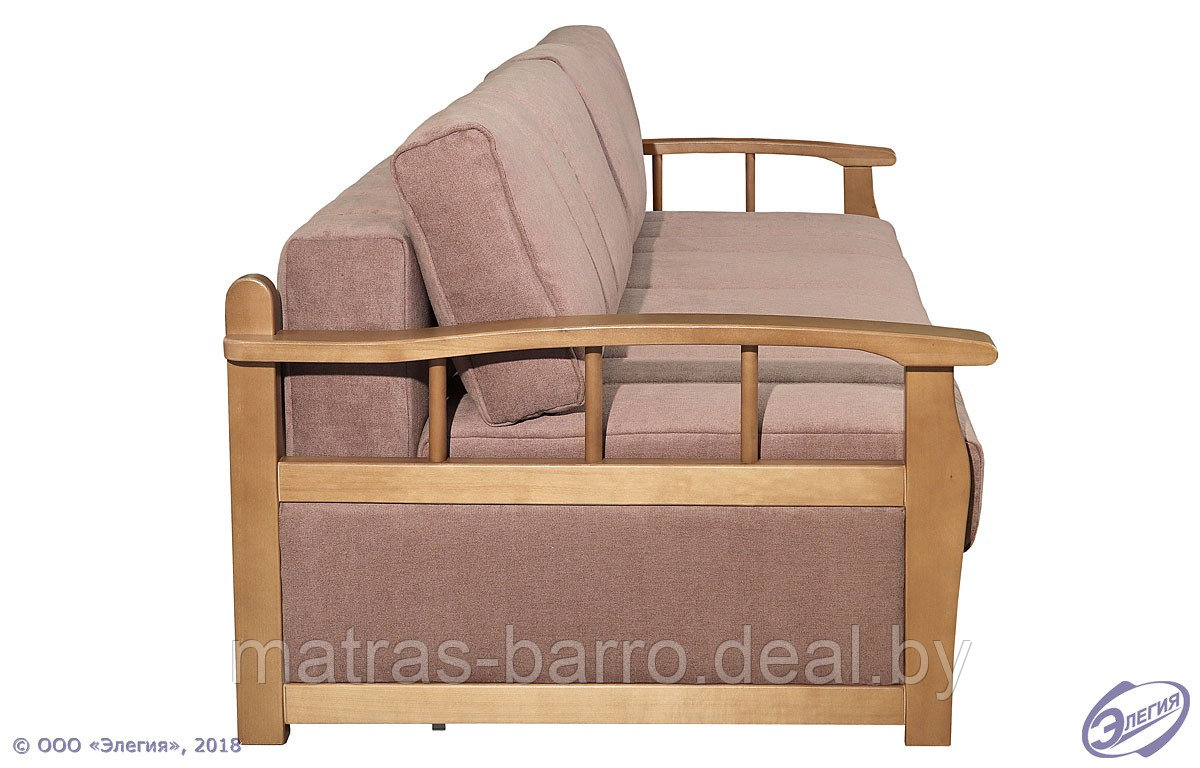 Ортопедический диван Барон с подлокотниками из массива дерева (ткань Velutto 09) - фото 6 - id-p164940742