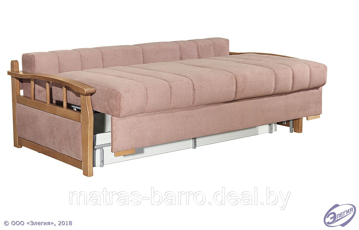 Ортопедический диван Барон с подлокотниками из массива дерева (ткань Velutto 09) - фото 7 - id-p164940742