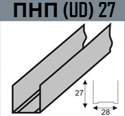 Профиль направляющий потолочный Perfolux ПНП UD 27/28-3000 (0,6 мм), фото 3