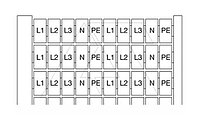 RC610 "L1-L2-L3-N-PE" Маркировка для клемм шириной 6мм (карта 20х5шт)