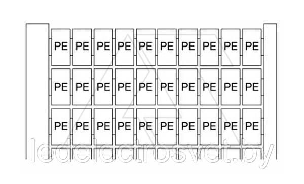 RC610 "PE" Маркировка для клемм шириной 6мм (карта 100шт)
