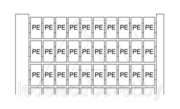 RC610 "PE" Маркировка для клемм шириной 6мм (карта 100шт) - фото 1 - id-p164875611