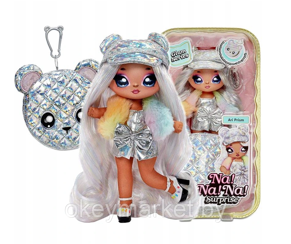 Мягкая кукла Na! Na! Na! Surprise Glam Series Ари Призм мишка 575399