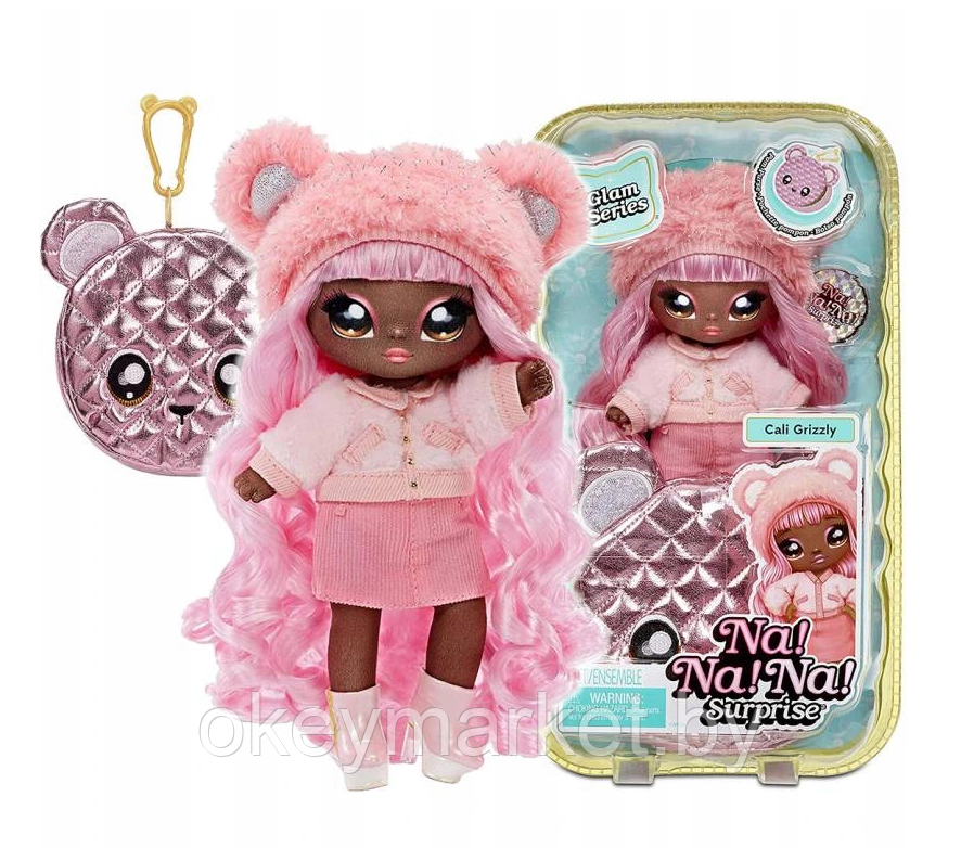 Мягкая кукла Na! Na! Na! Surprise Glam Series Кали Гризли мишка 575351, фото 2