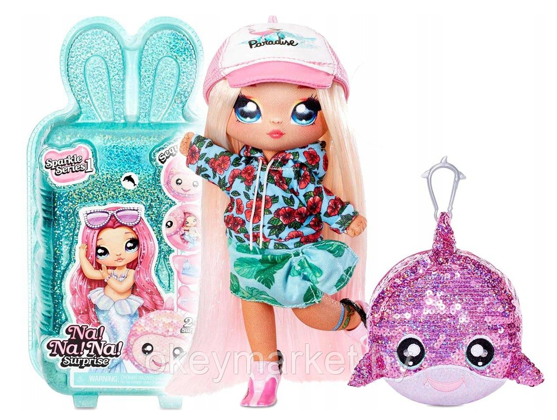 Мягкая кукла Na! Na! Na! Surprise серия Sparkle Криста Сплэш дельфин, фото 2