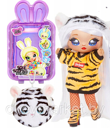 Мягкая кукла Na! Na! Na! Surprise серия Sparkle Бьянка Бенгал тигр 571742, фото 3