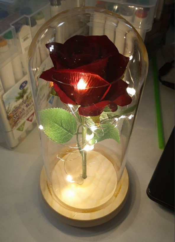 Роза в колбе с подсветкой "Единственная Моя" Красный - фото 1 - id-p140897919