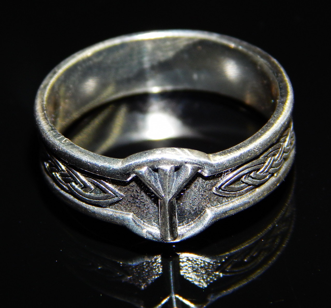 Кольцо Руна Альгиз / ALGIZ  (серебрение)