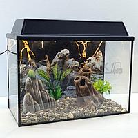 Аквариум Aqua Ширма на 40 л. готовый комплект с оборудованием и декором