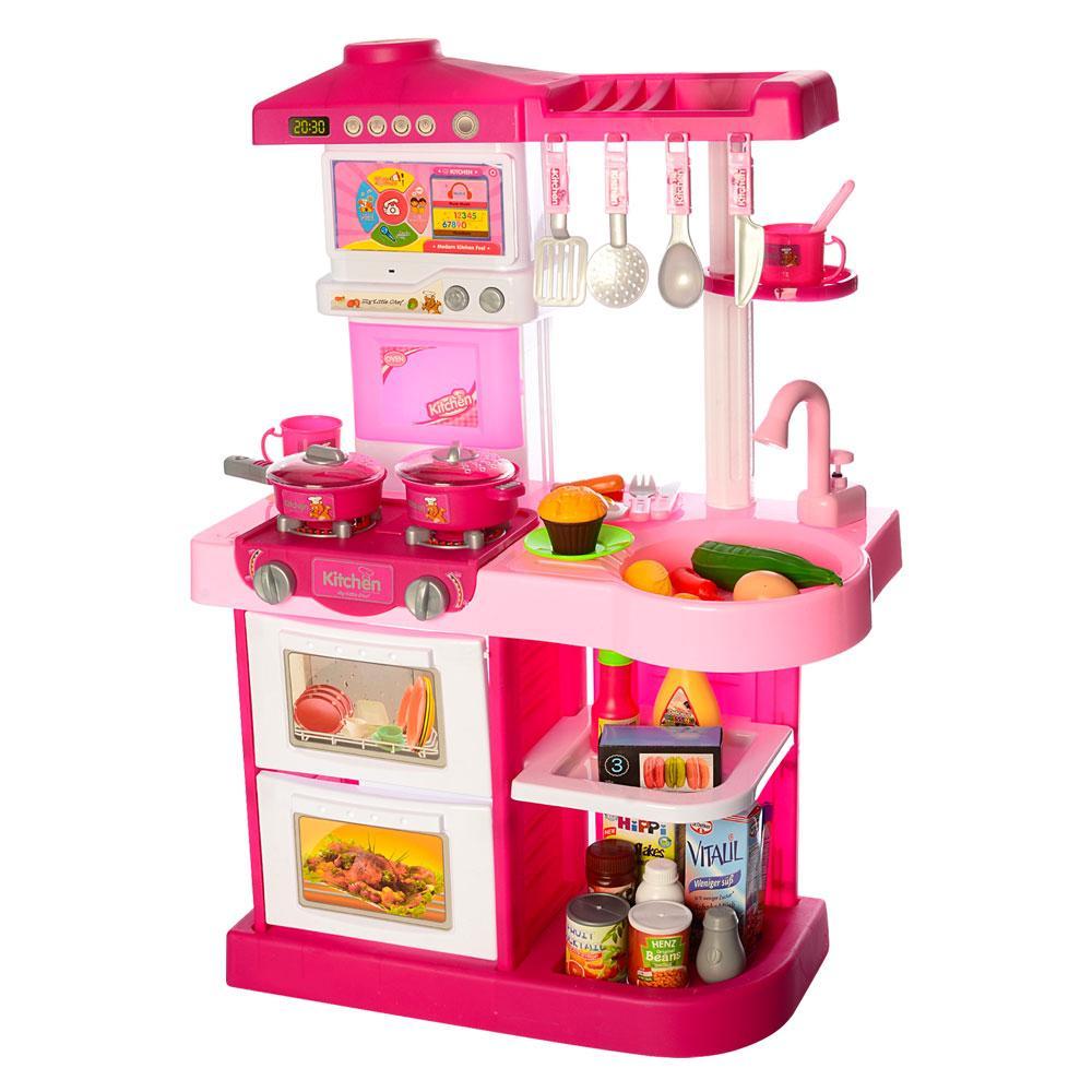 Детская игровая кухня Kids Kitchen WD-P16 с пультом, звуковыми и световыми эффектами ви - фото 1 - id-p165035846