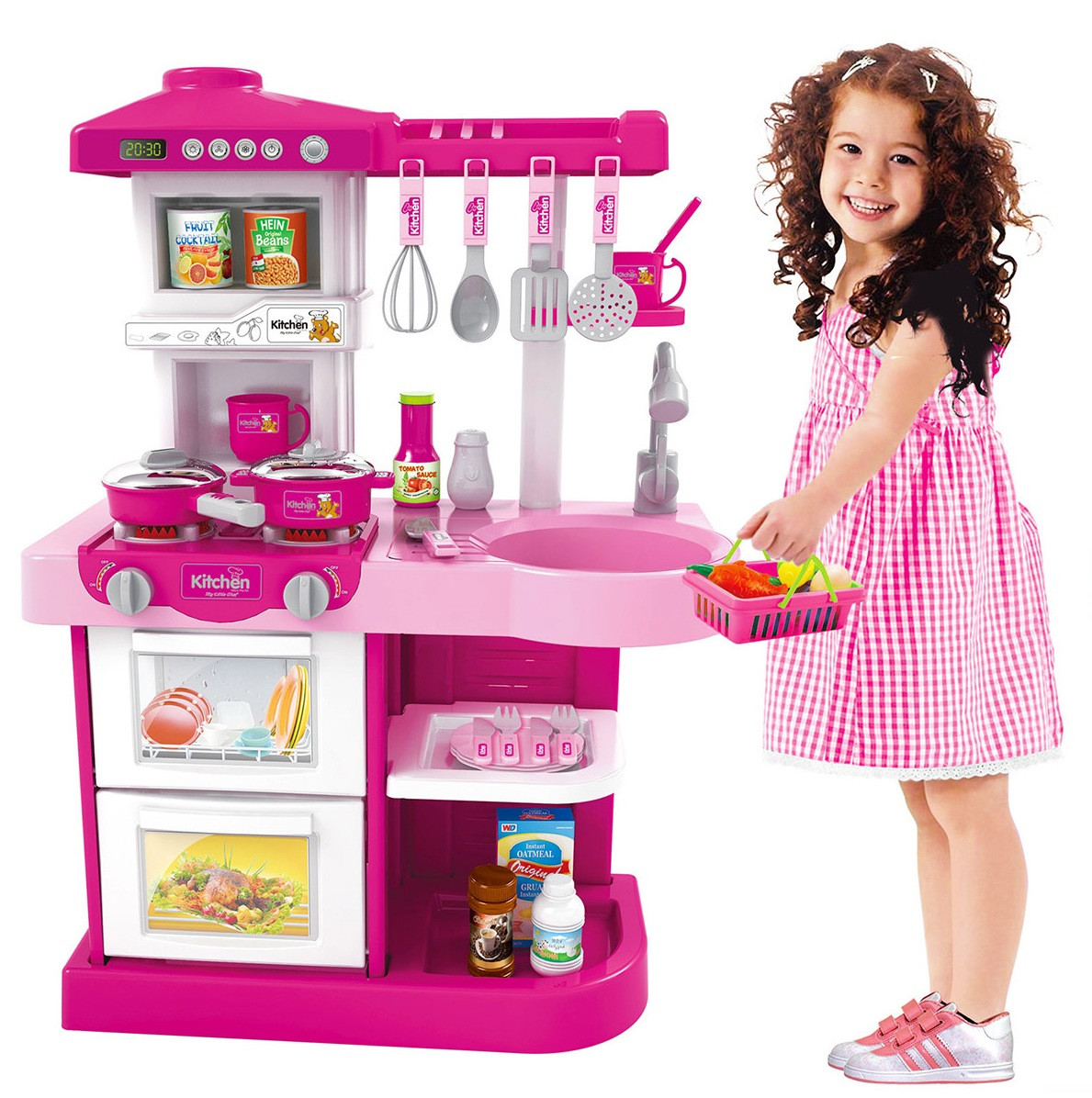 Детская игровая кухня Kids Kitchen WD-P16 с пультом, звуковыми и световыми эффектами ви - фото 3 - id-p165035846