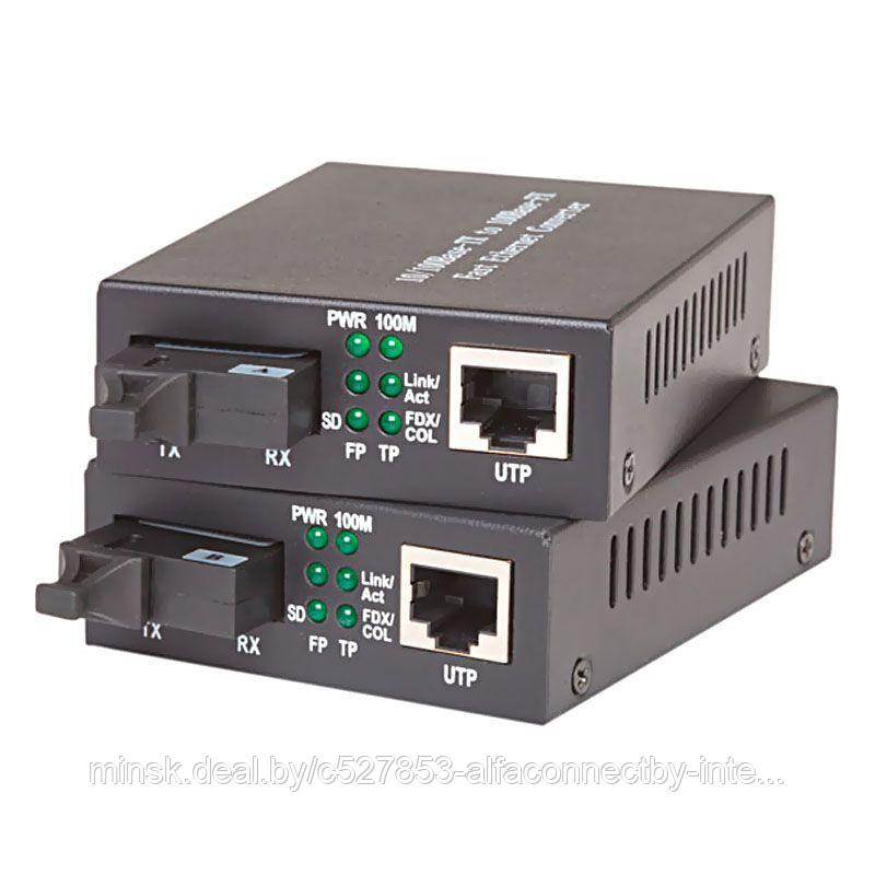 Медиаконвертер120Az WDM, 10/100Base-TX/100Base-FX, TX 1310 нм /RX 1550 нм, SC, 20 км - фото 1 - id-p165036896
