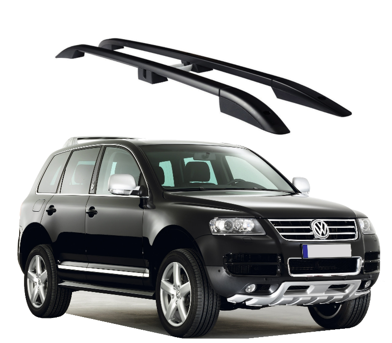 Рейлинги на Volkswagen Touareg ( Фольксваген Туарег ) с 2003-2018 (черные) - фото 1 - id-p165029712