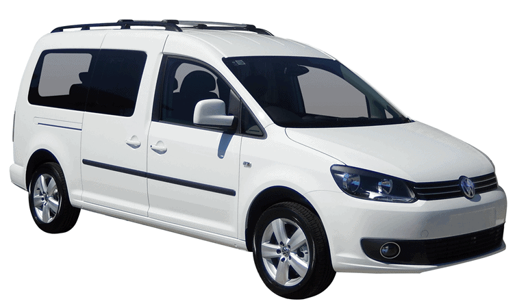 Рейлинги на крышу Volkswagen Caddy Maxi ( Кадди Макси ) 01.04>(черные) На четыре точки опоры! - фото 1 - id-p165029714