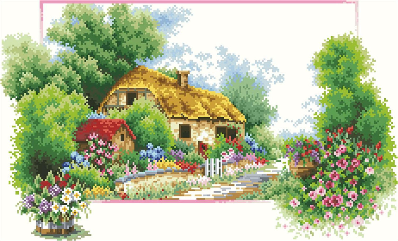Картина стразами "Весенний домик"