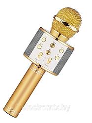 Микрофон караоке беспроводной WS-858 золото