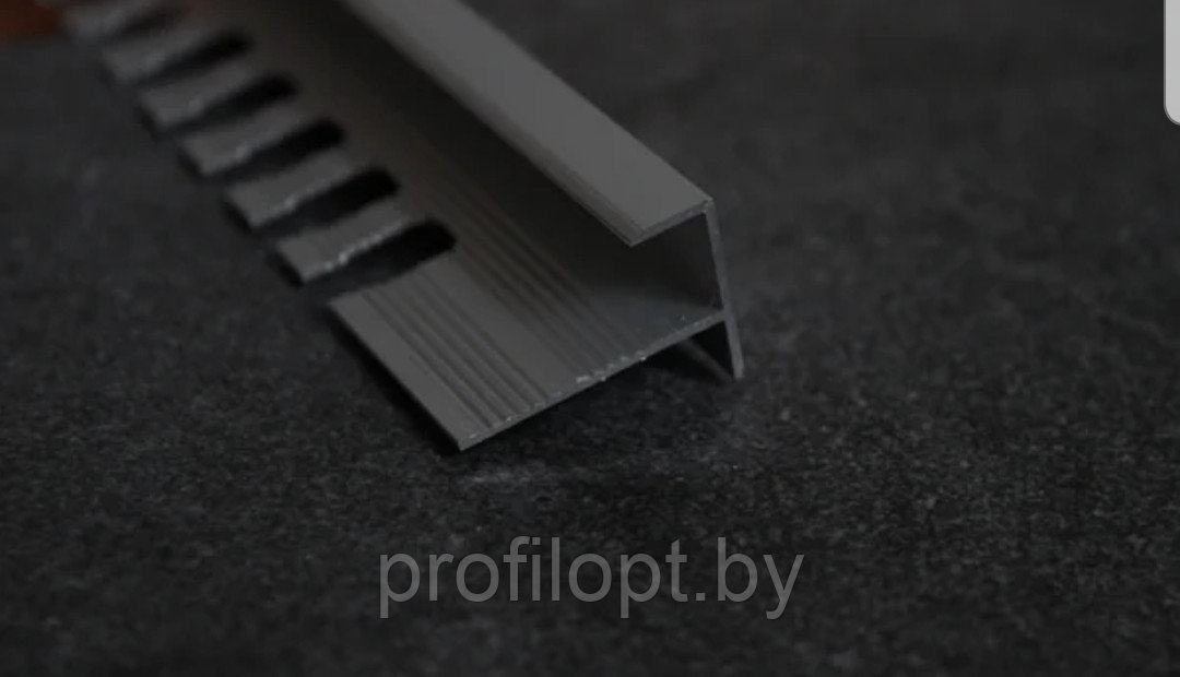 F профиль для плитки алюминиевый 10 мм, анод. серебро матовый 270 см - фото 5 - id-p133141754