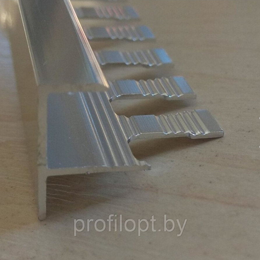 F профиль для плитки алюминиевый 10 мм, анод. серебро матовый 270 см - фото 2 - id-p133141754