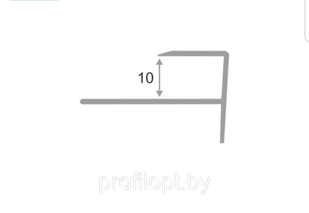 F профиль для плитки алюминиевый 10 мм, анод. серебро матовый 270 см - фото 2 - id-p146079806