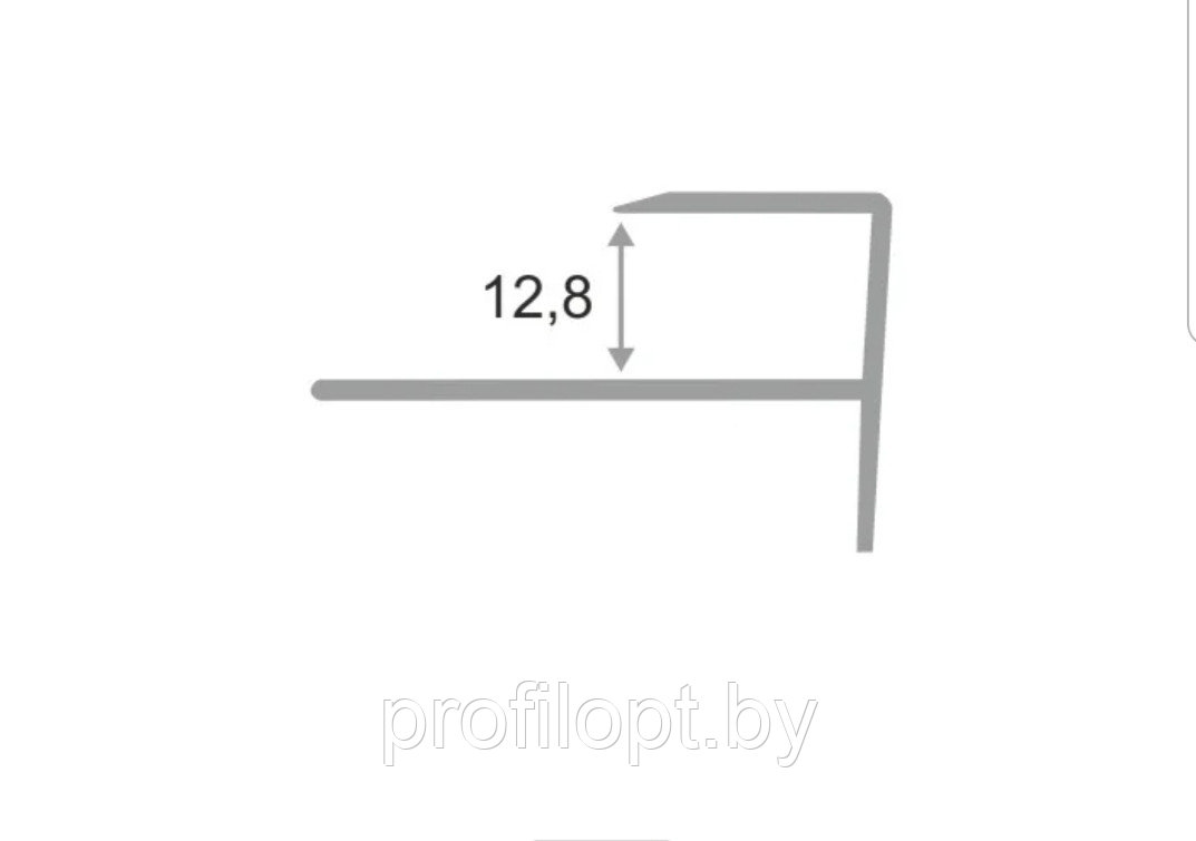 F профиль для плитки алюминиевый 12 мм, анод. серебро матовый 270 см - фото 1 - id-p146084670