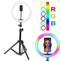 Кольцевая лампа 26 см RGB! MJ-26+штатив 2,1 метра, фото 2