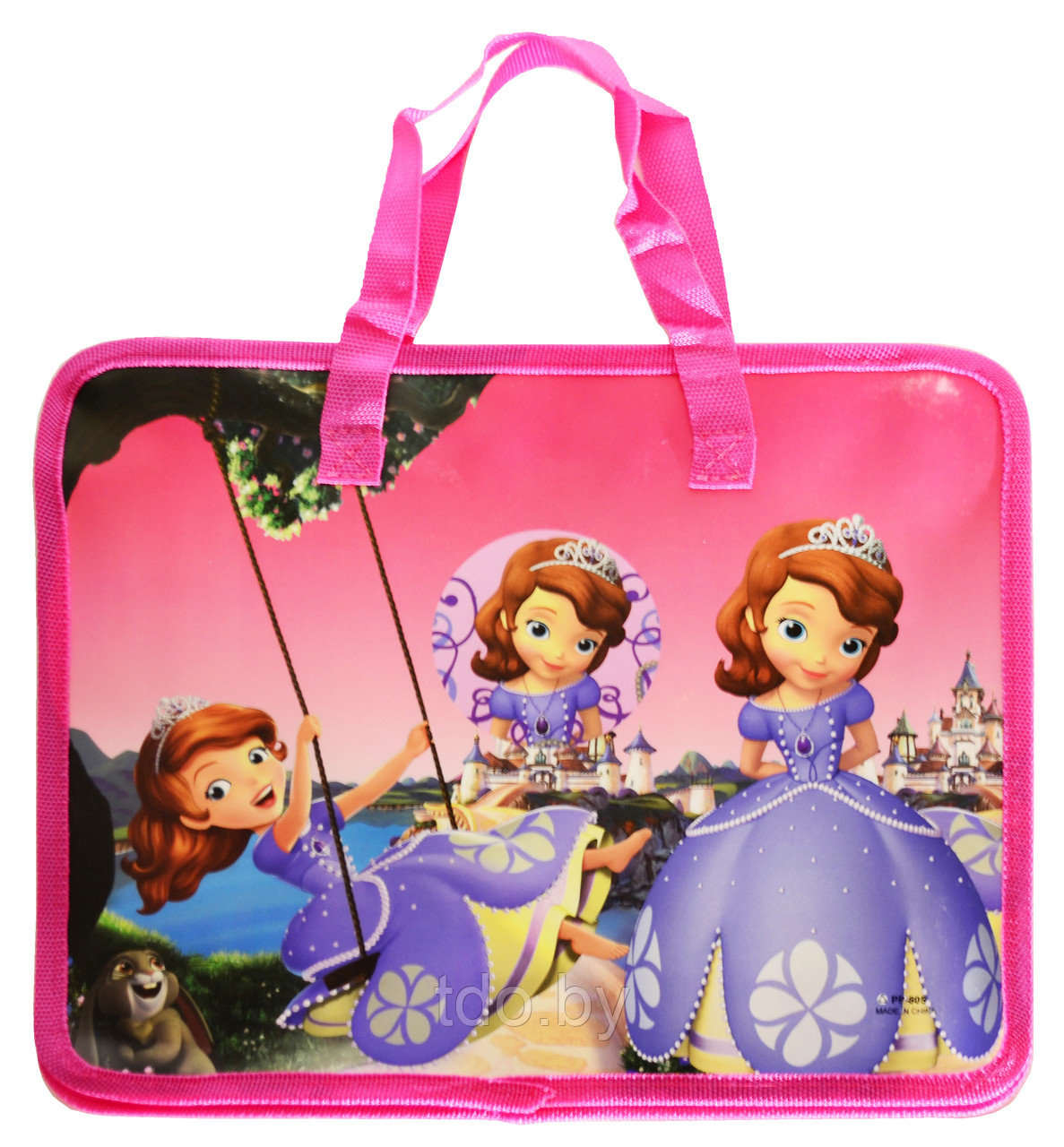 Папка-сумка с тканевыми ручками Princess Sofia, на молнии А4