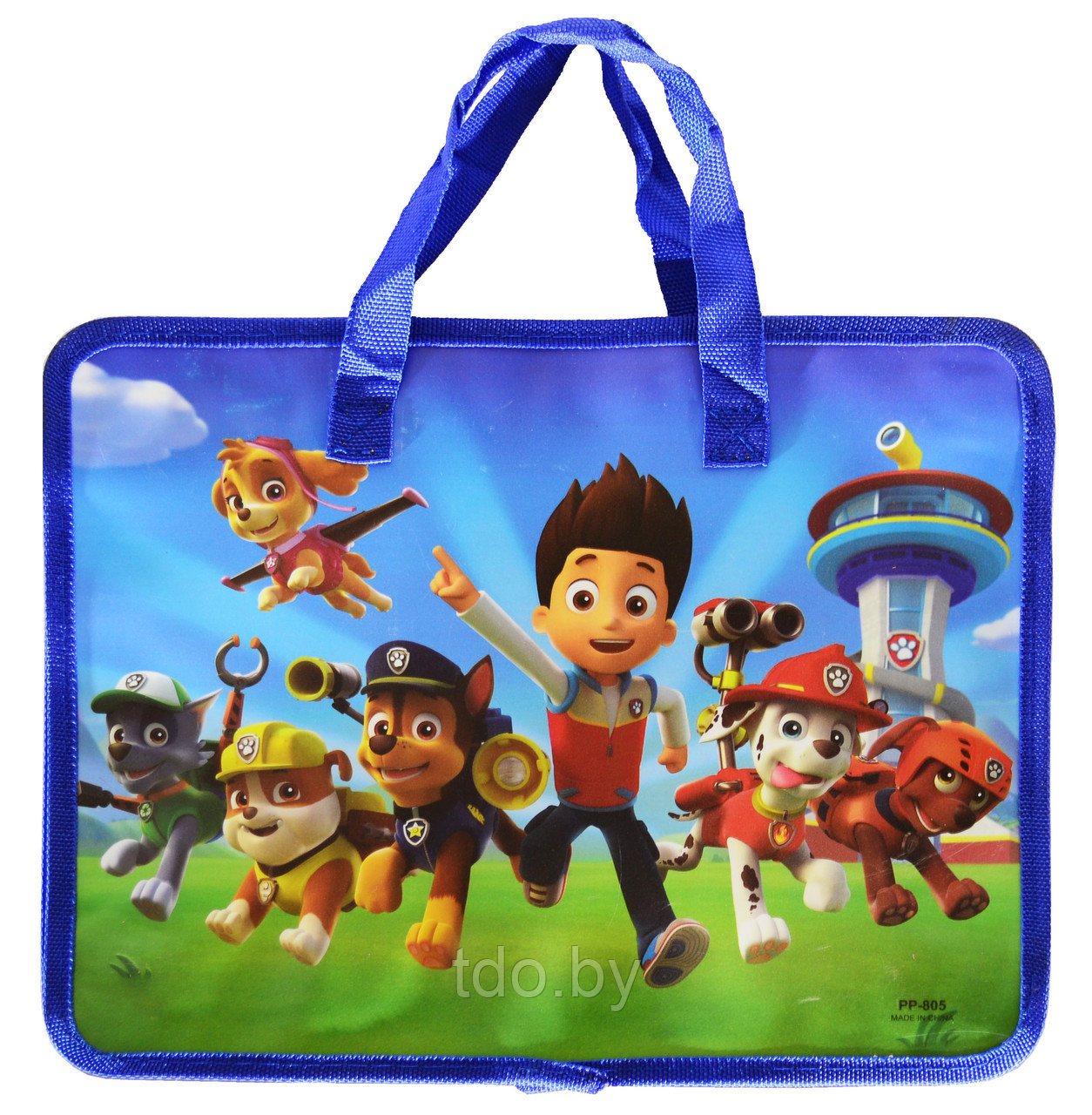 Папка-сумка с тканевыми ручками PAW Patrol, на молнии А4