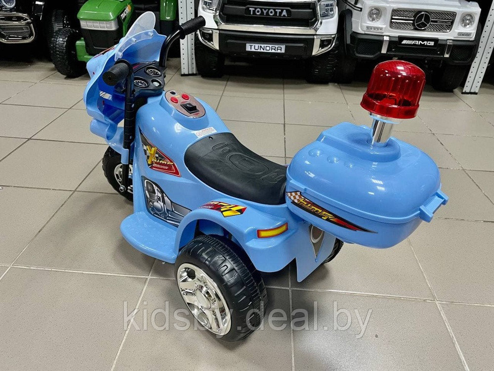 Детский электромобиль мотоцикл RiverToys Moto 998 (голубой) синий - фото 4 - id-p116443650