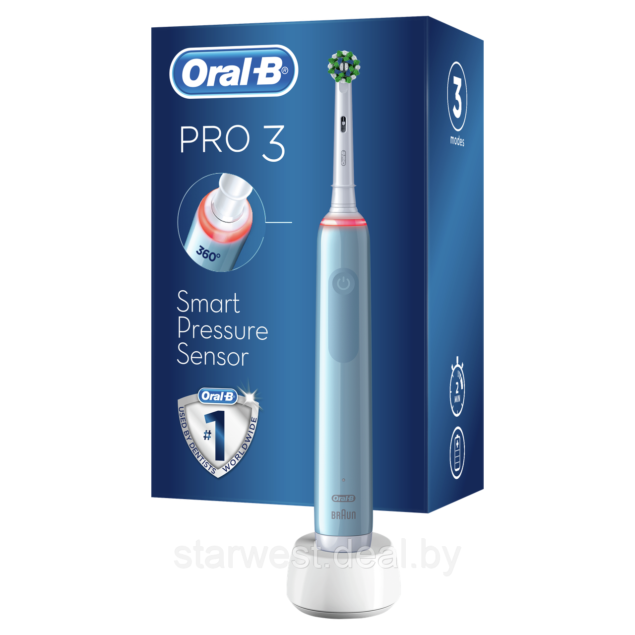 Oral-B Braun PRO 3 3000 Cross Action Электрическая зубная щетка D505.513.3 - фото 2 - id-p165091279