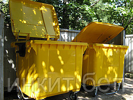 Мусорный пластиковый контейнер 1100 л. желтый, РФ. Цена с НДС. Работаем с юр. и физ. лицами.