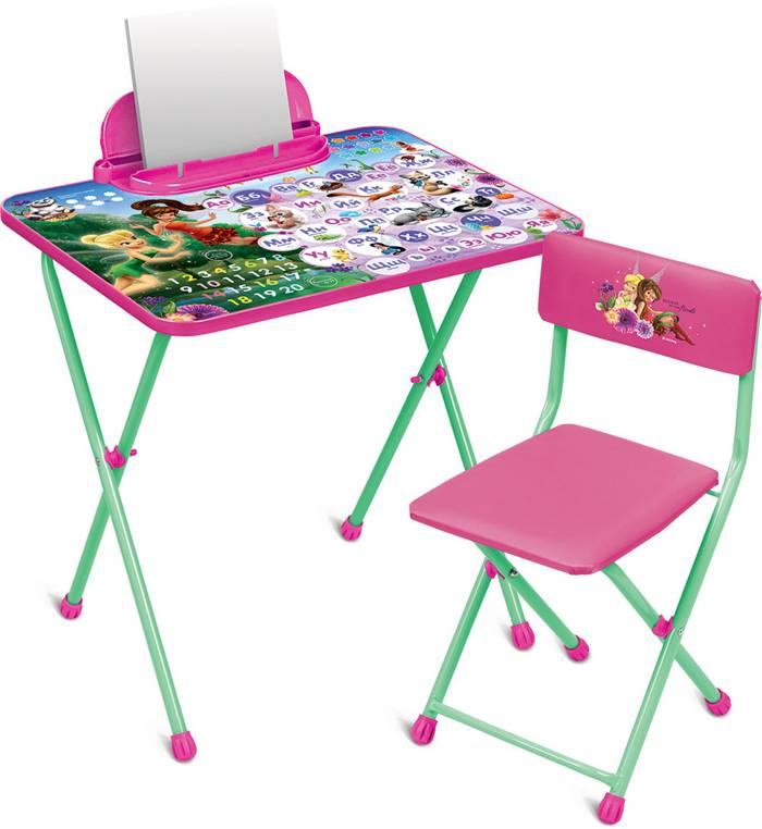 Комплект детской мебели складной НИКА Д2Ф1 Феи 1 Азбука (стол с пеналом+мягкий стул с подножкой)